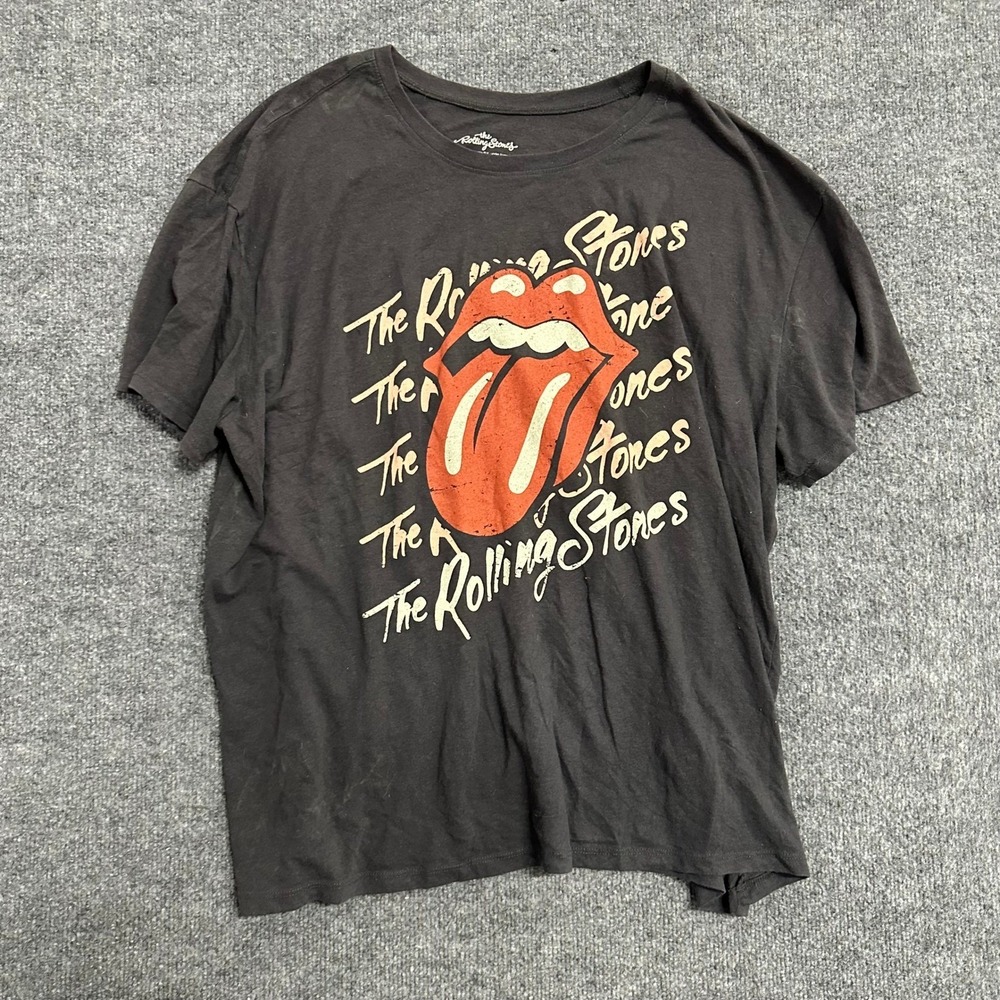 The Rolling Stones T-Shirt Womens Size XXXL Black 1976 World Tour Graphic Rock
